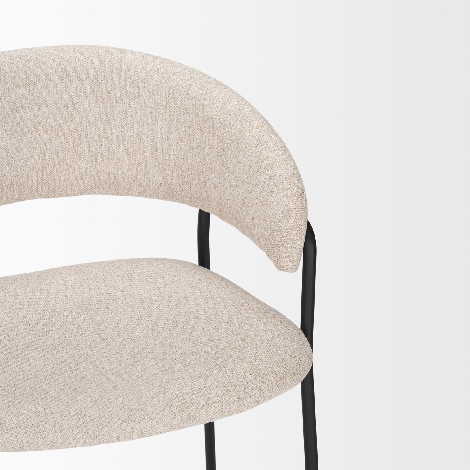 Mercana Carolyn Fabric & Matte Black Metal Counter Stool