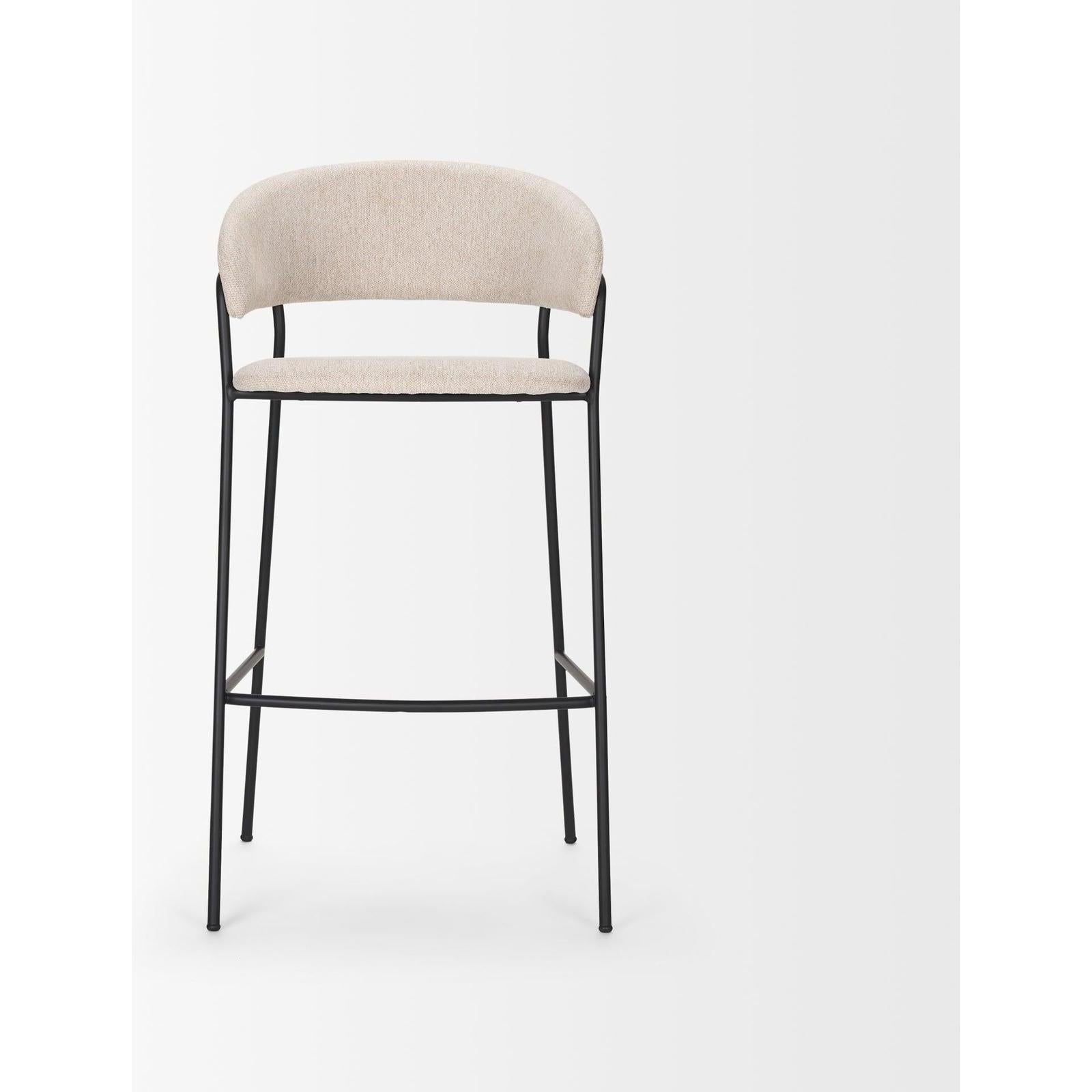 Mercana Carolyn Matte Black Metal Bar Stool
