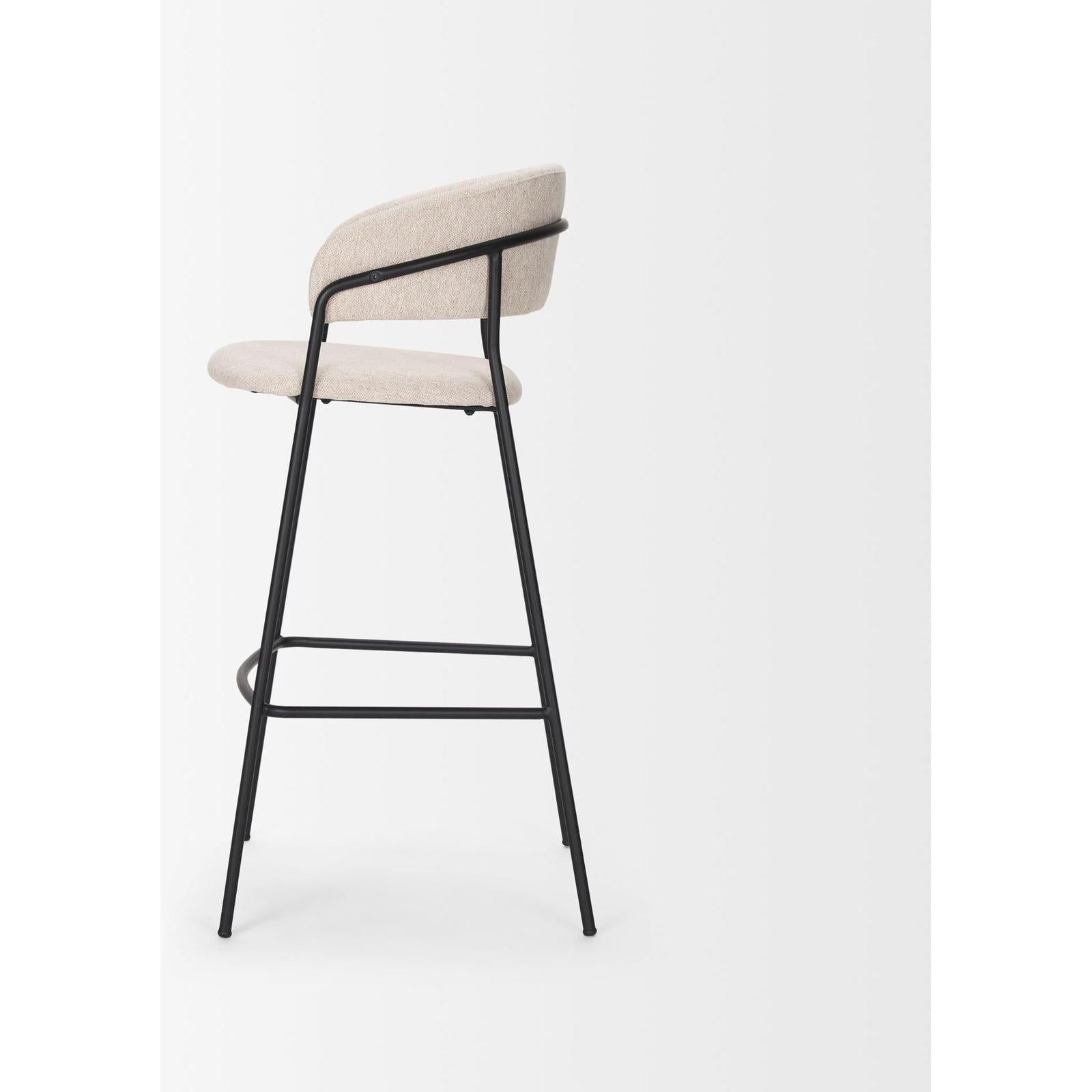 Mercana Carolyn Matte Black Metal Bar Stool