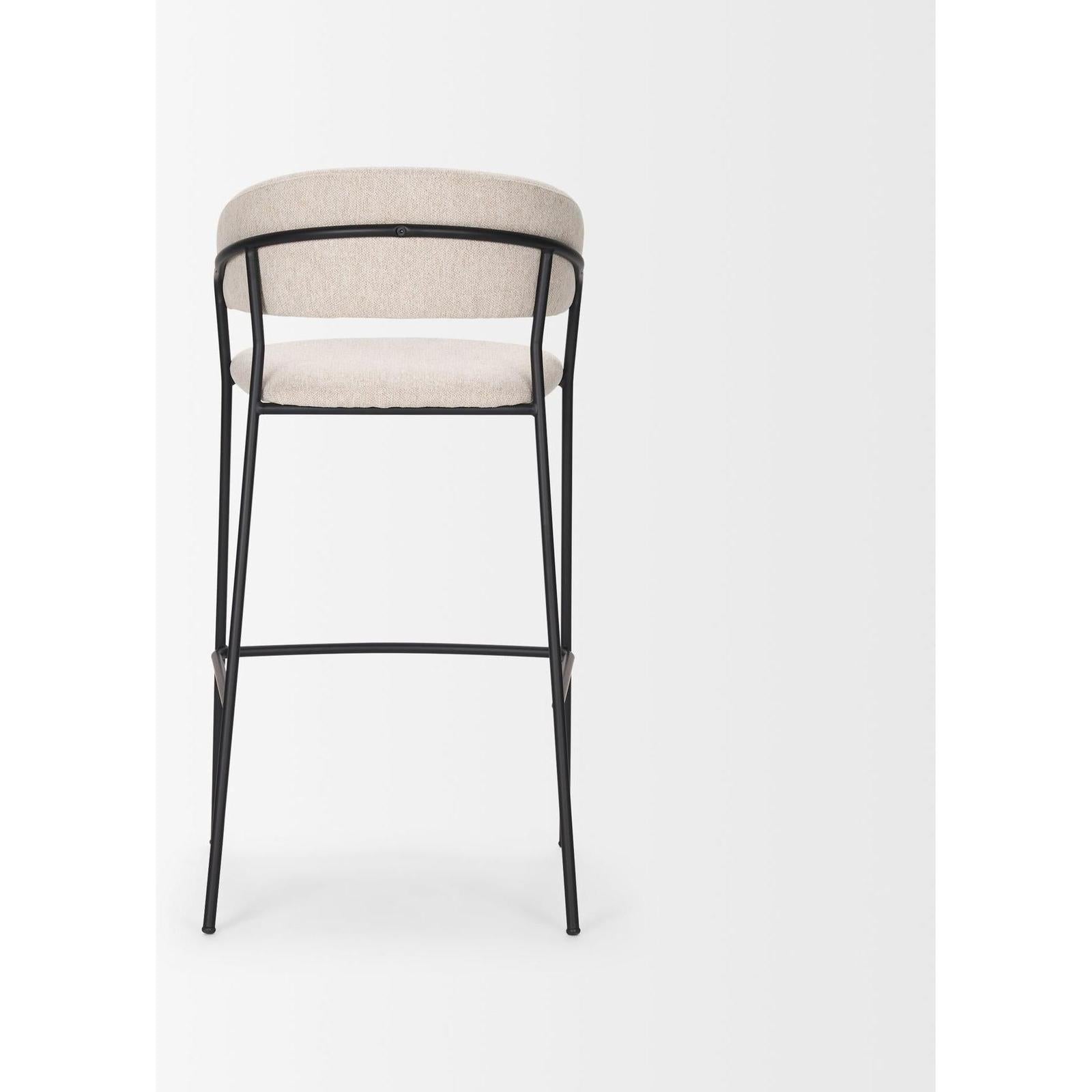 Mercana Carolyn Matte Black Metal Bar Stool