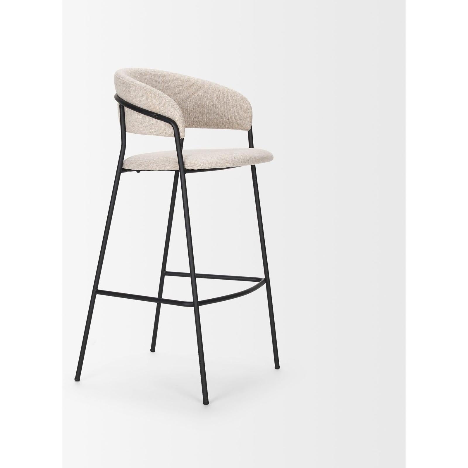 Mercana Carolyn Matte Black Metal Bar Stool