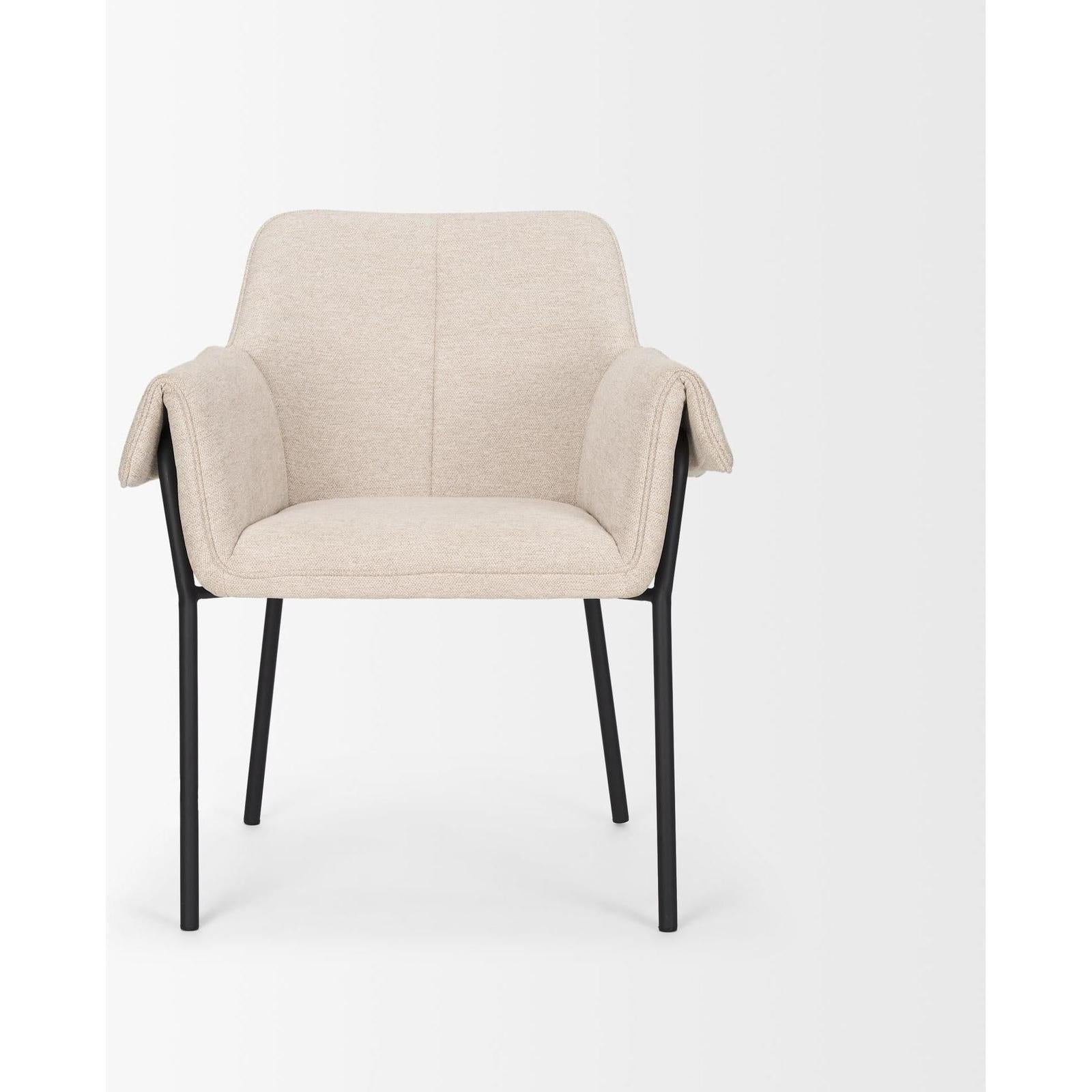 Mercana Brently Dining Chair Matte Black Metal Legs