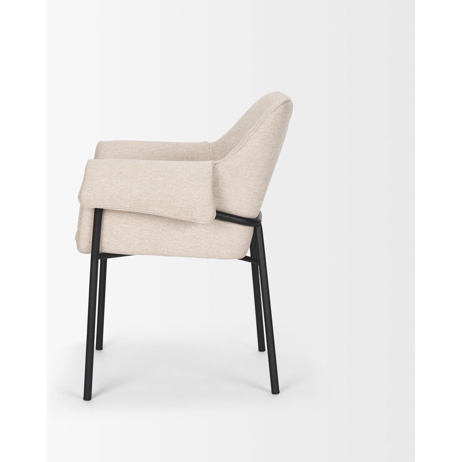 Mercana Brently Dining Chair Matte Black Metal Legs