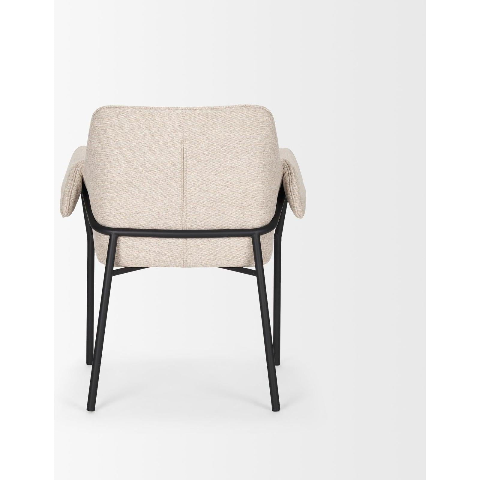 Mercana Brently Dining Chair Matte Black Metal Legs