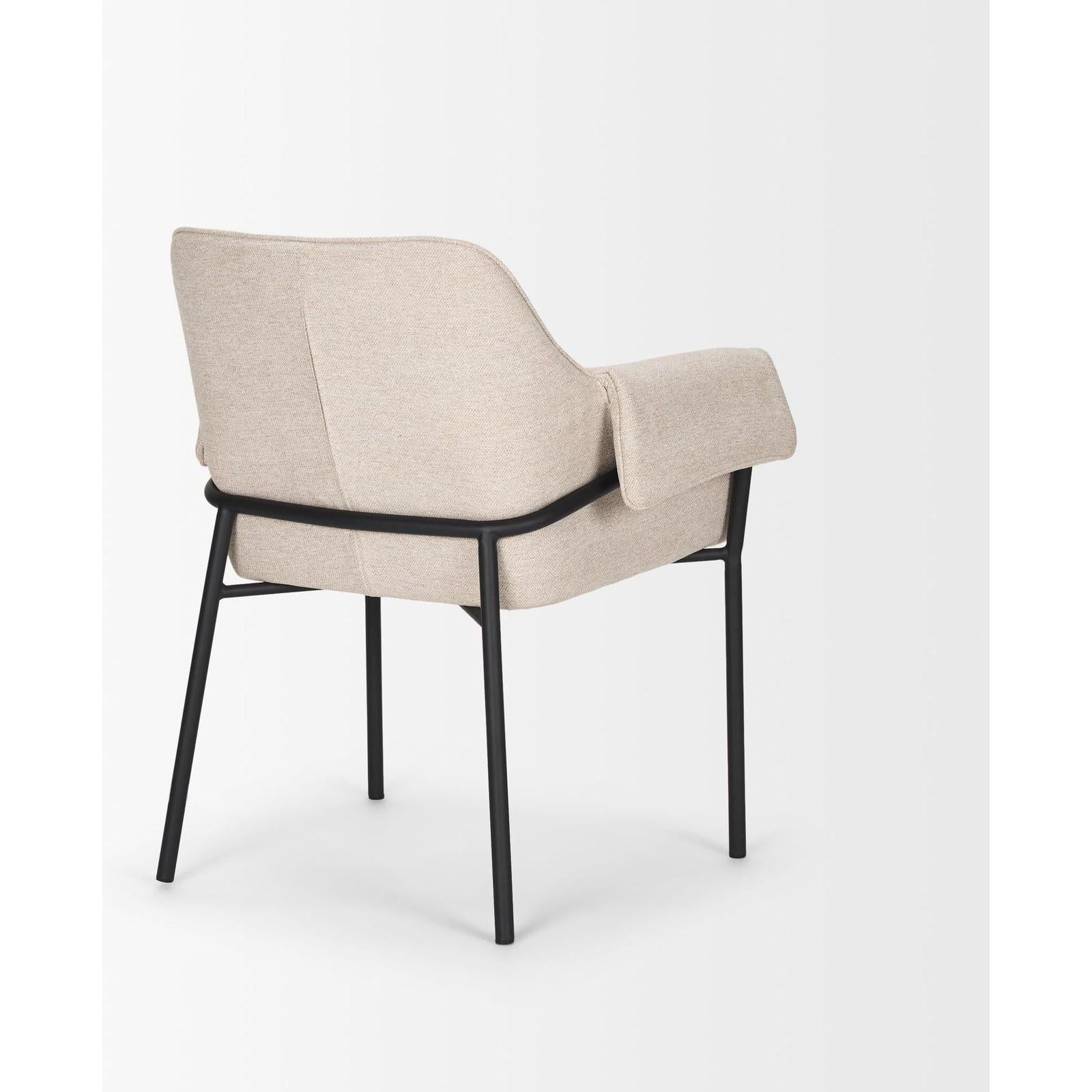 Mercana Brently Dining Chair Matte Black Metal Legs