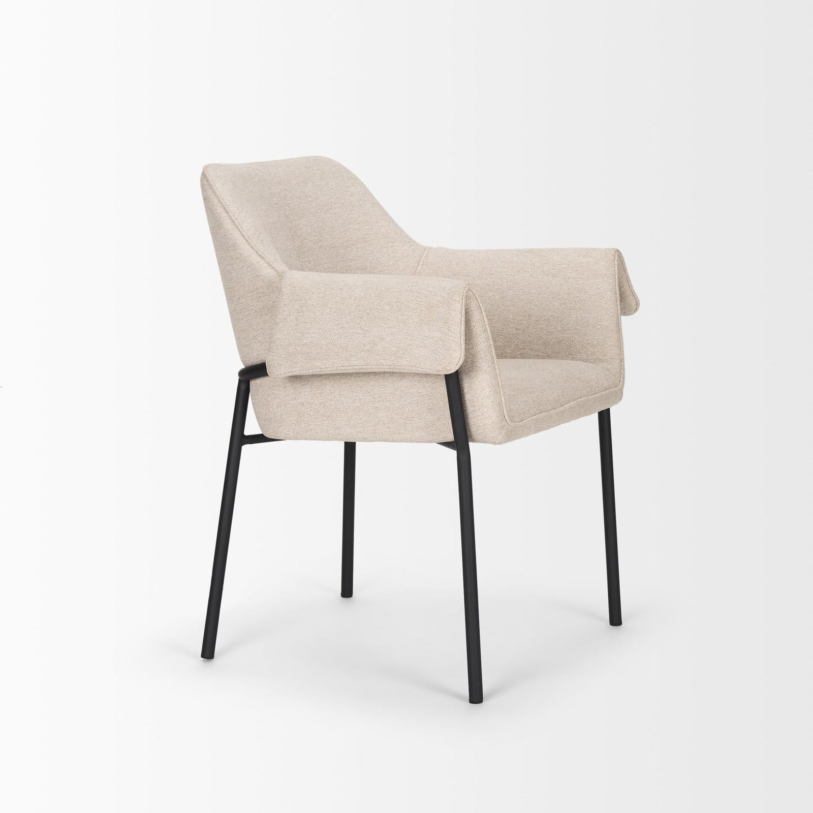 Mercana Brently Dining Chair Matte Black Metal Legs