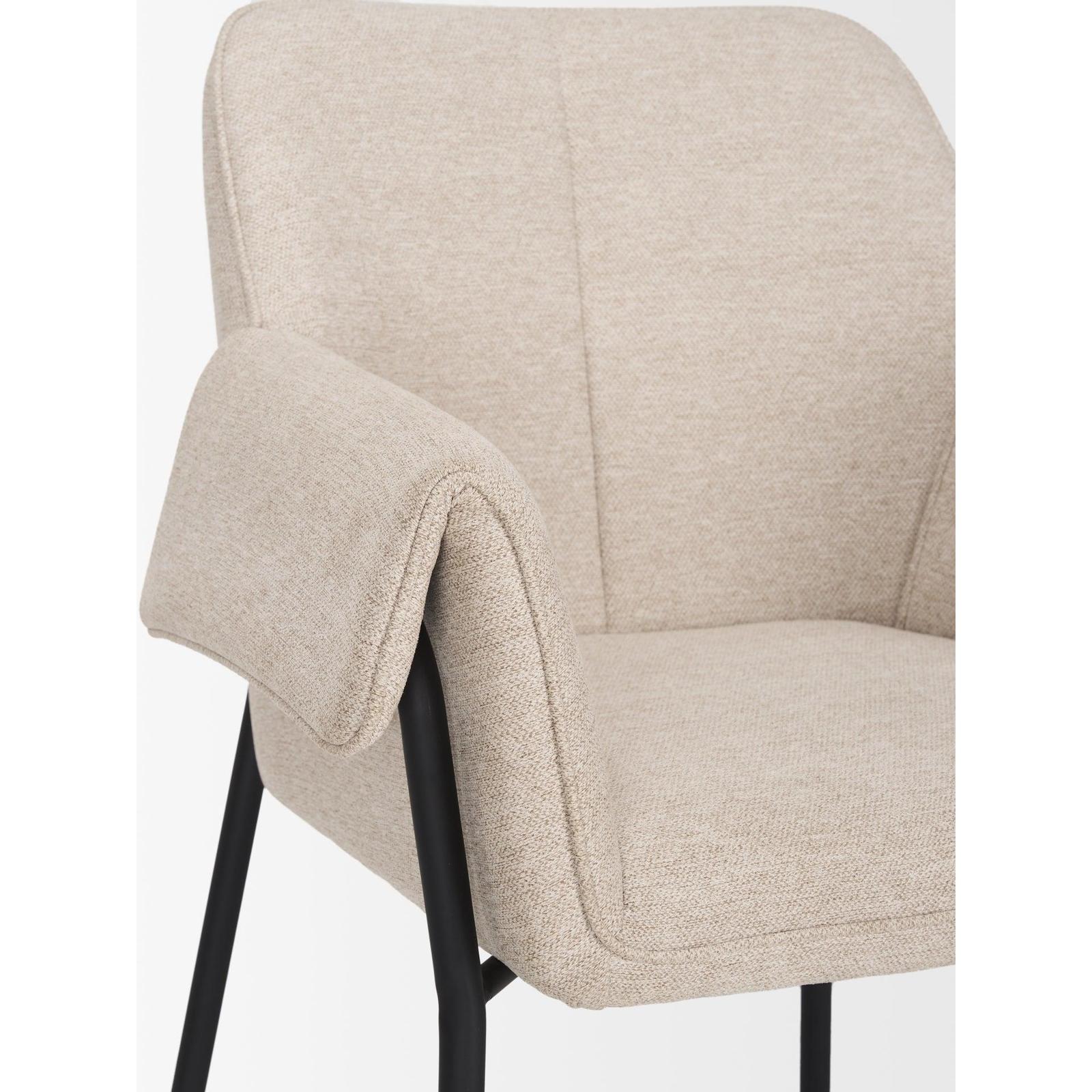 Mercana Brently Dining Chair Matte Black Metal Legs