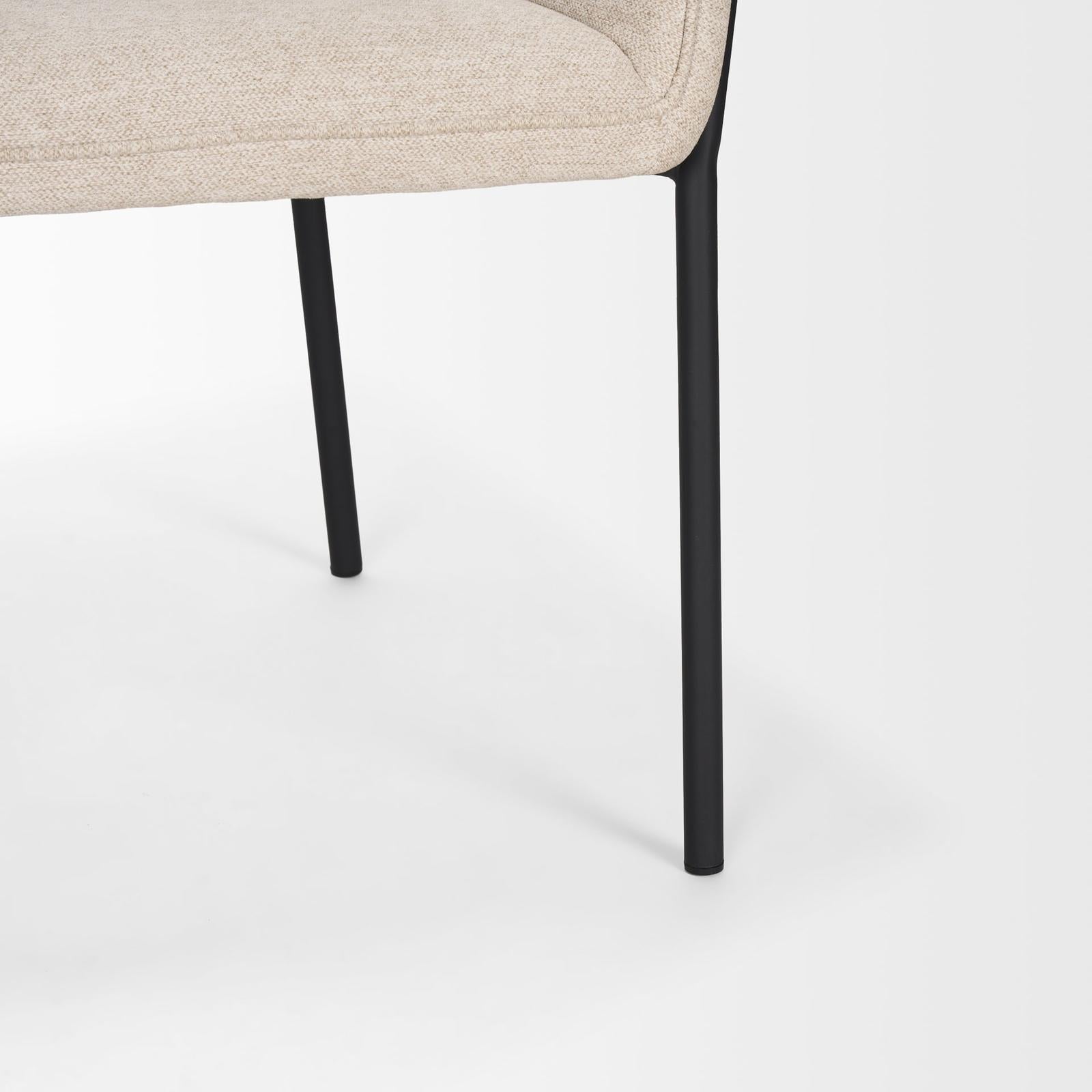 Mercana Brently Dining Chair Matte Black Metal Legs