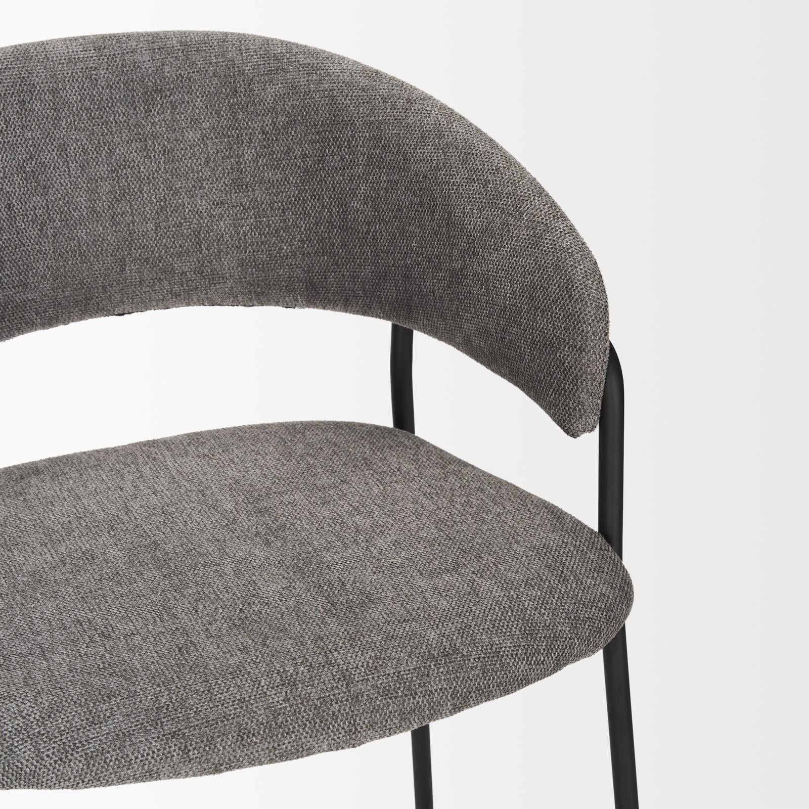 Mercana Carolyn Fabric & Matte Black Metal Counter Stool