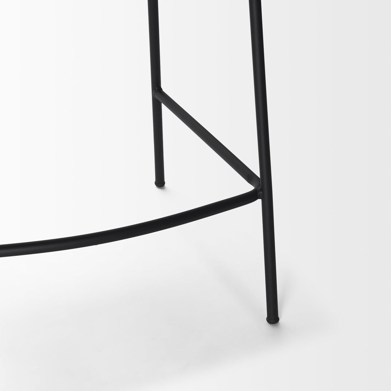 Mercana Carolyn Fabric & Matte Black Metal Counter Stool