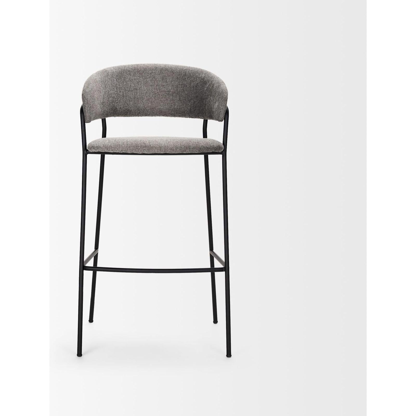 Mercana Carolyn Matte Black Metal Bar Stool