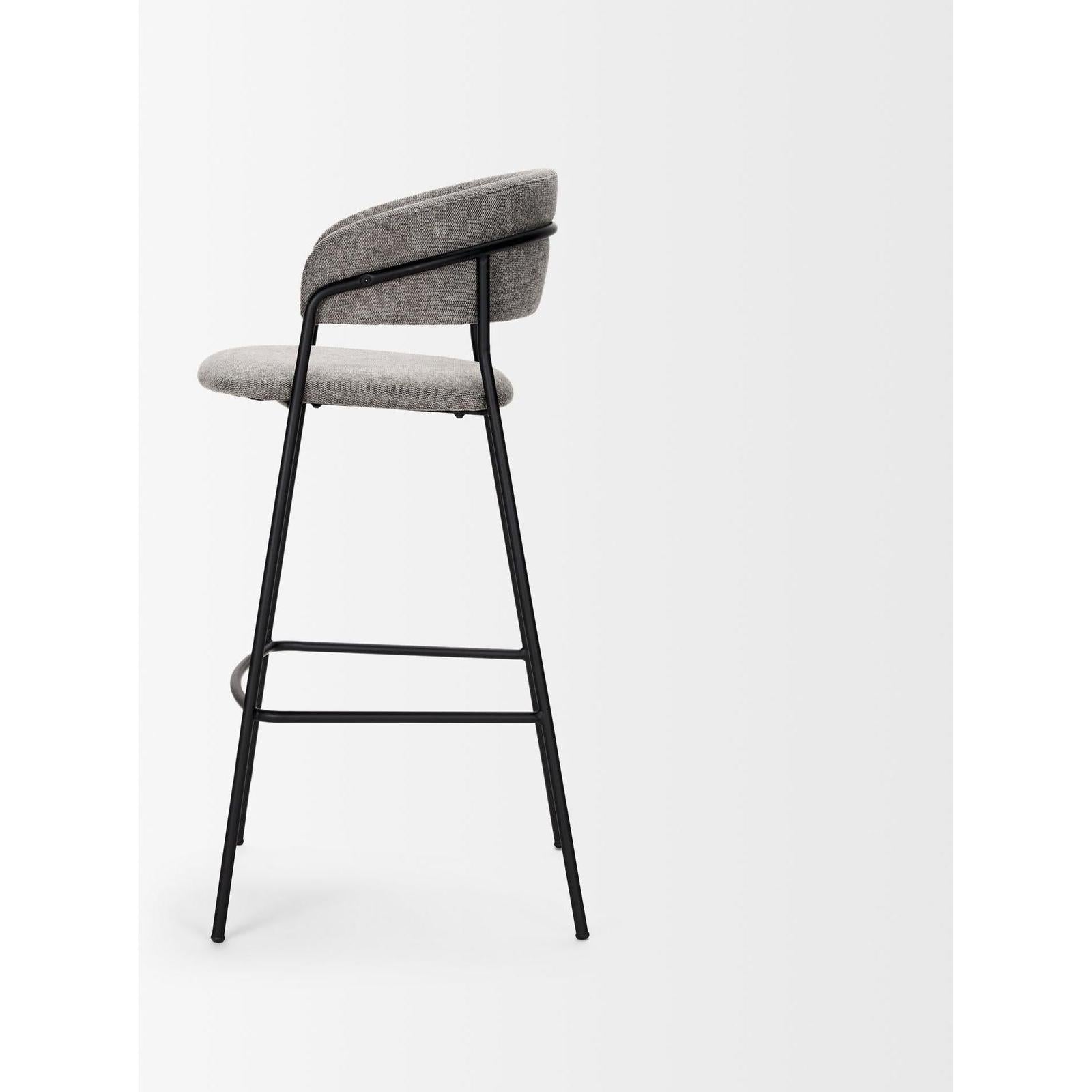 Mercana Carolyn Matte Black Metal Bar Stool