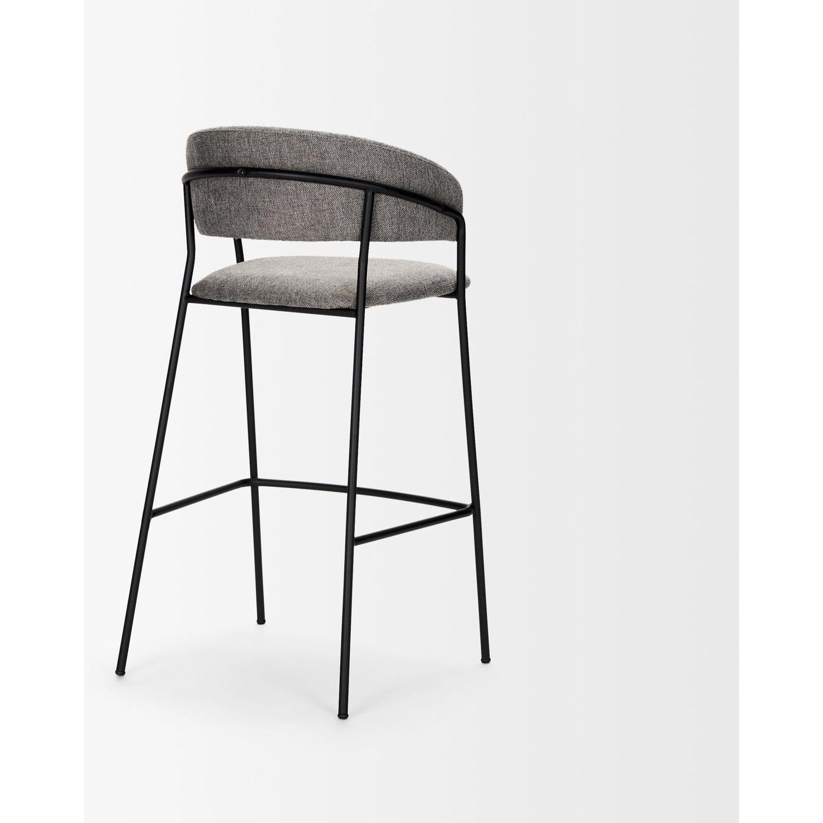 Mercana Carolyn Matte Black Metal Bar Stool
