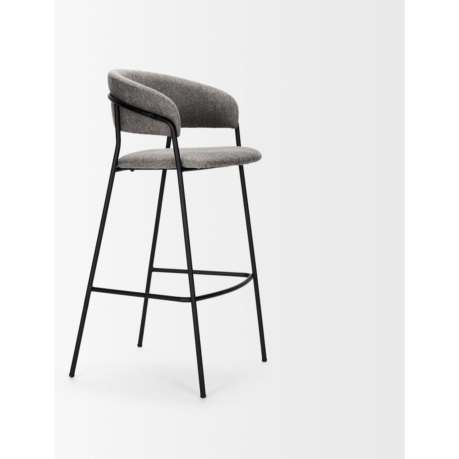 Mercana Carolyn Matte Black Metal Bar Stool