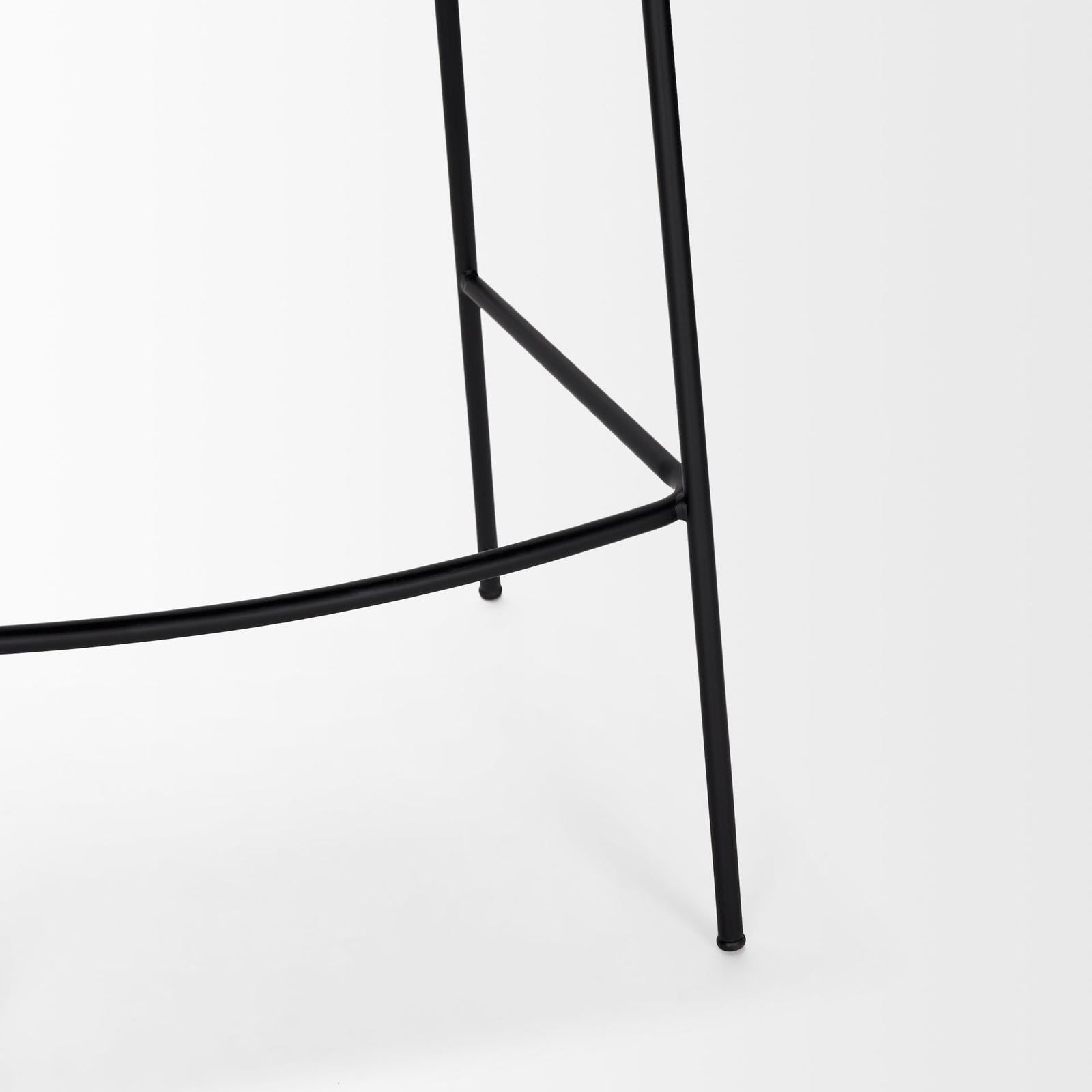 Mercana Carolyn Matte Black Metal Bar Stool