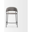 Mercana Carolyn Fabric & Matte Black Metal Counter Stool