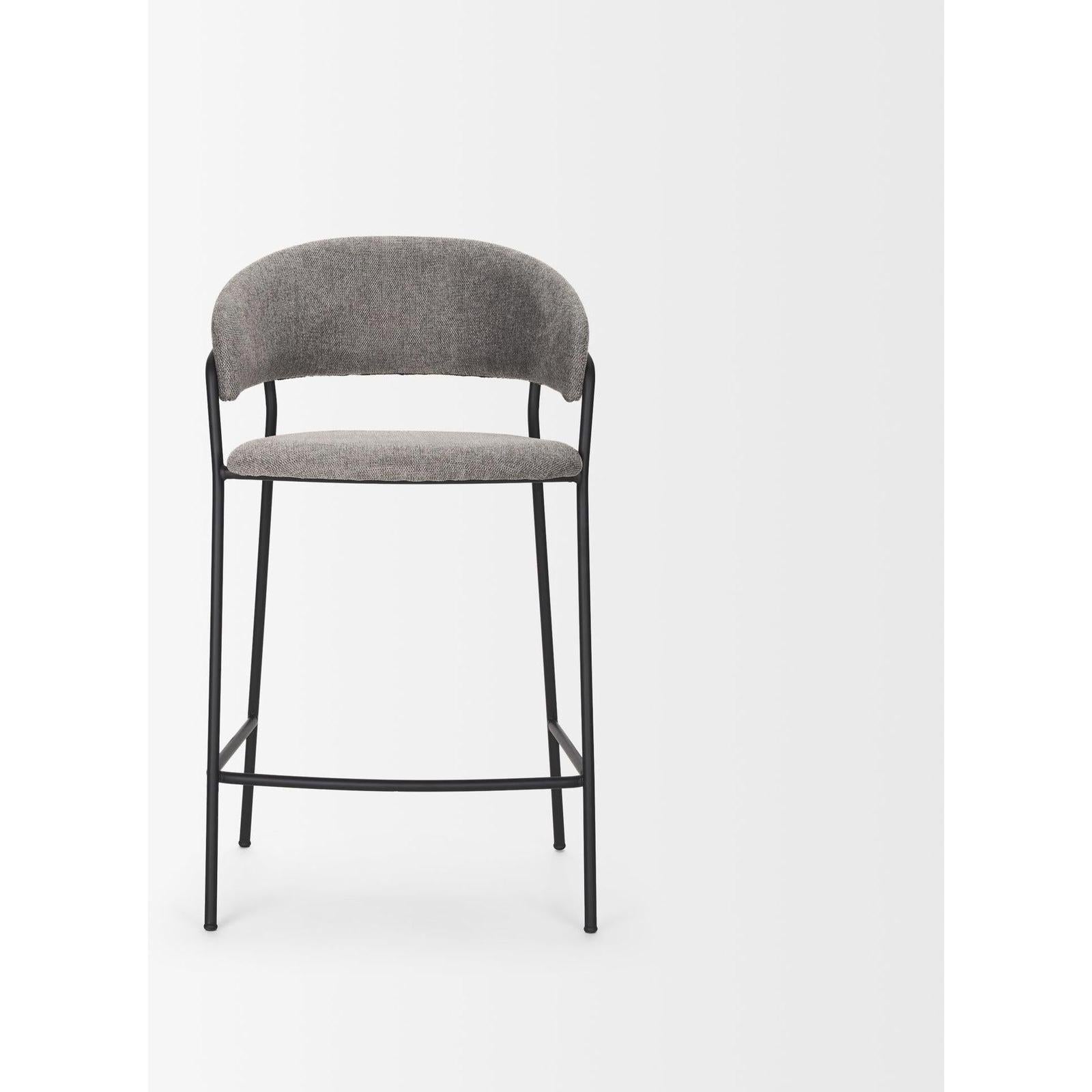Mercana Carolyn Fabric & Matte Black Metal Counter Stool