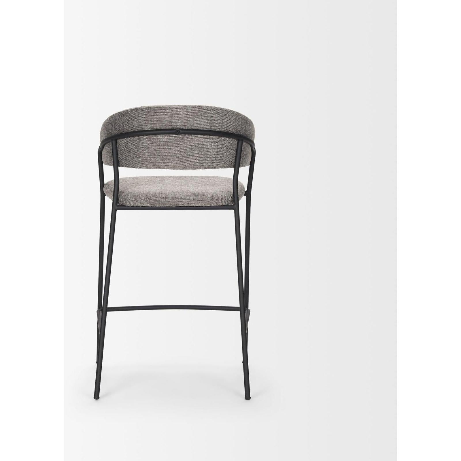 Mercana Carolyn Fabric & Matte Black Metal Counter Stool