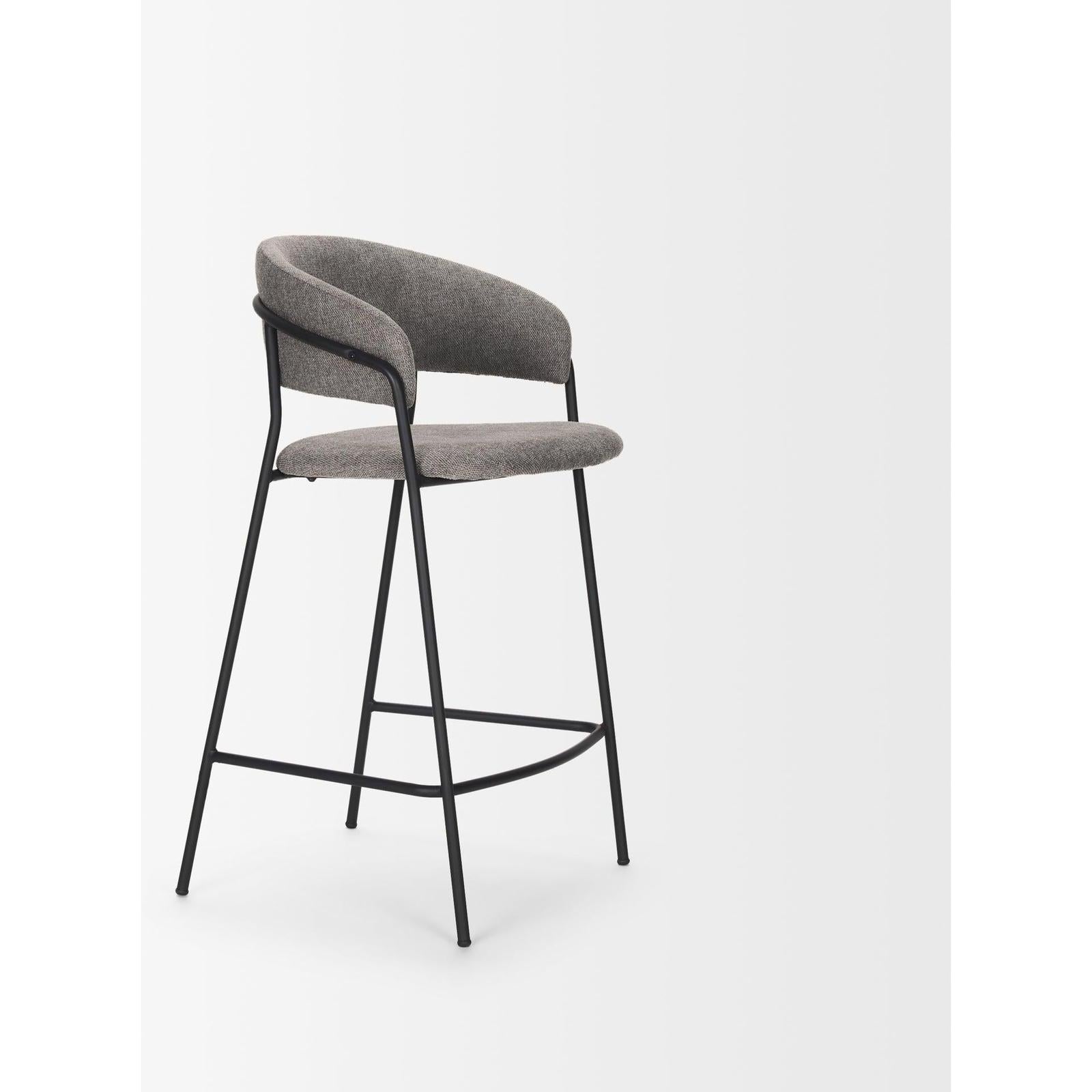 Mercana Carolyn Fabric & Matte Black Metal Counter Stool