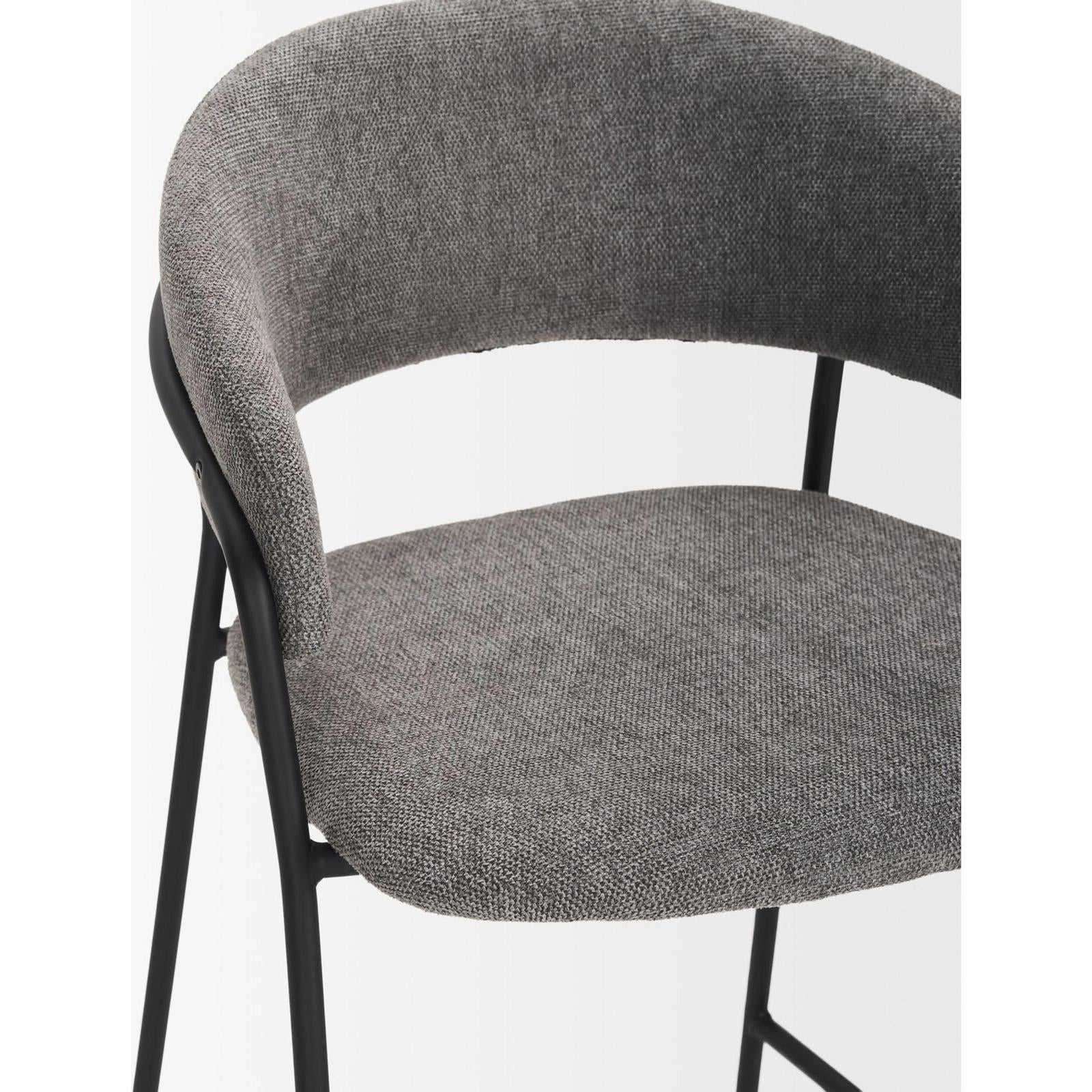Mercana Carolyn Fabric & Matte Black Metal Counter Stool
