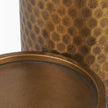 Mercana Gage Antiqued Gold Honeycomb Textured Metal Candle Holder - Set of 2