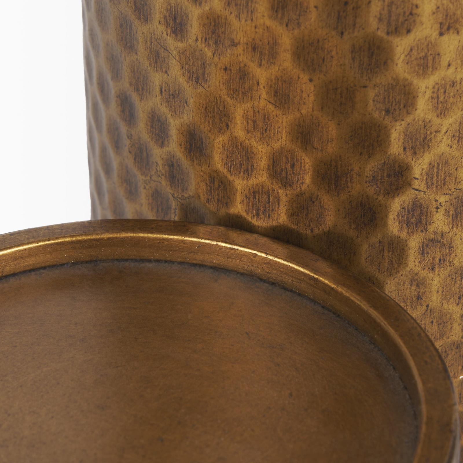Mercana Gage Antiqued Gold Honeycomb Textured Metal Candle Holder - Set of 2