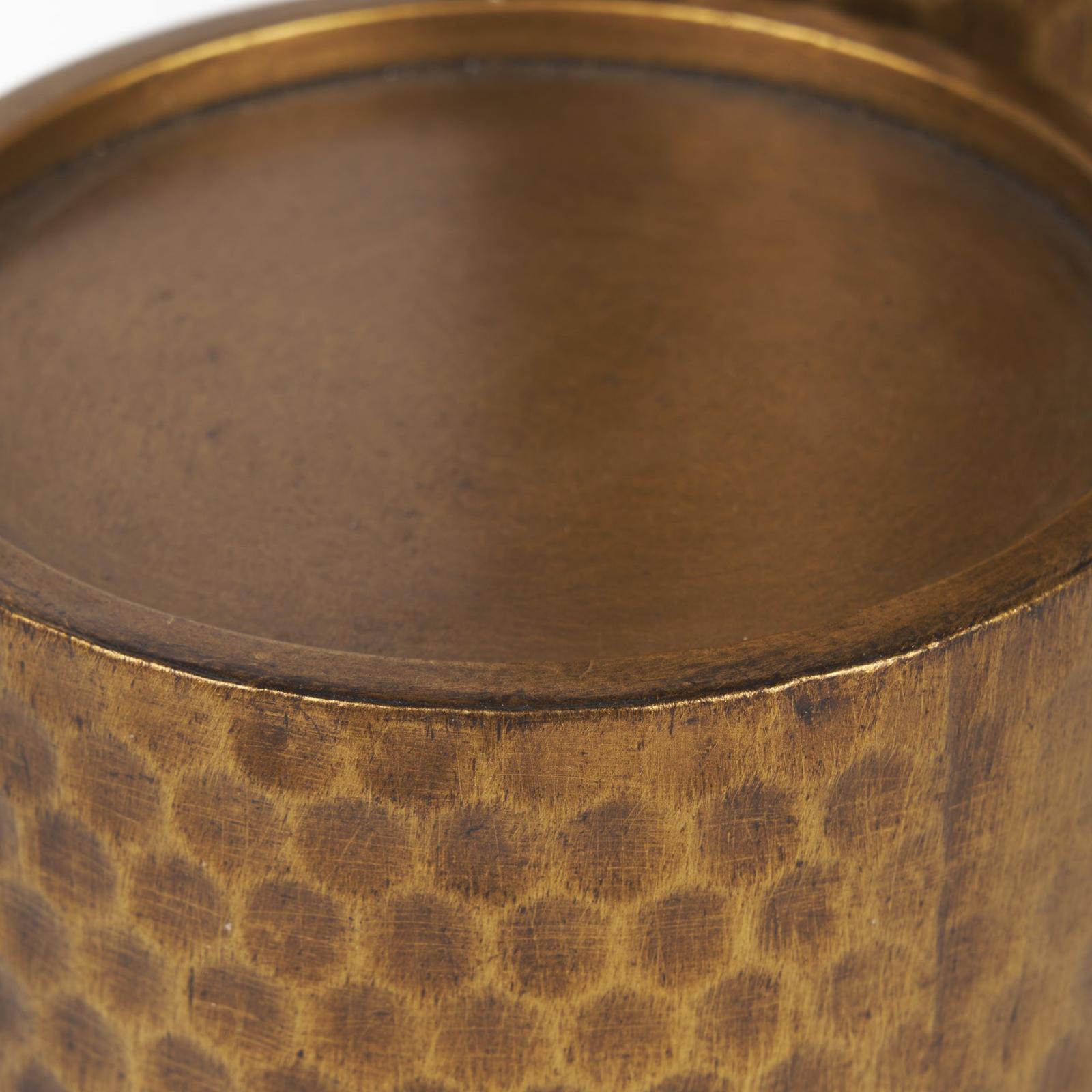 Mercana Gage Antiqued Gold Honeycomb Textured Metal Candle Holder - Set of 2