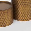Mercana Gage Antiqued Gold Honeycomb Textured Metal Candle Holder - Set of 2