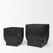 Mercana Medina Antiqued Black Metal Planters - Set of 2 Clearance