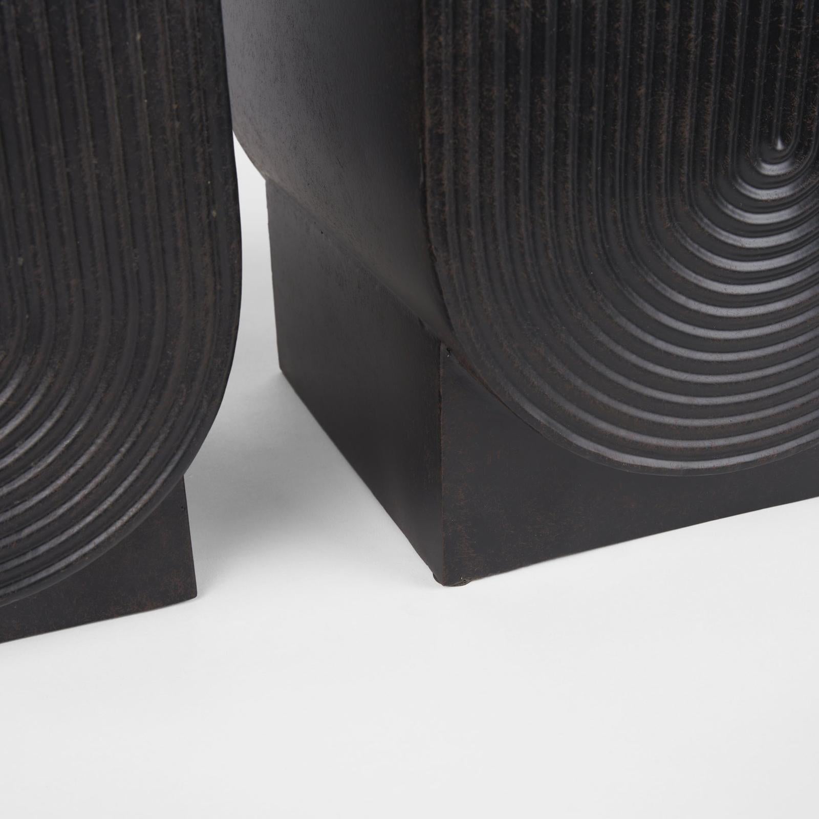 Mercana Medina Antiqued Black Metal Planters - Set of 2 Clearance