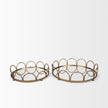 Mercana Lenore Round Metal/Mirror Tray - Set of 2