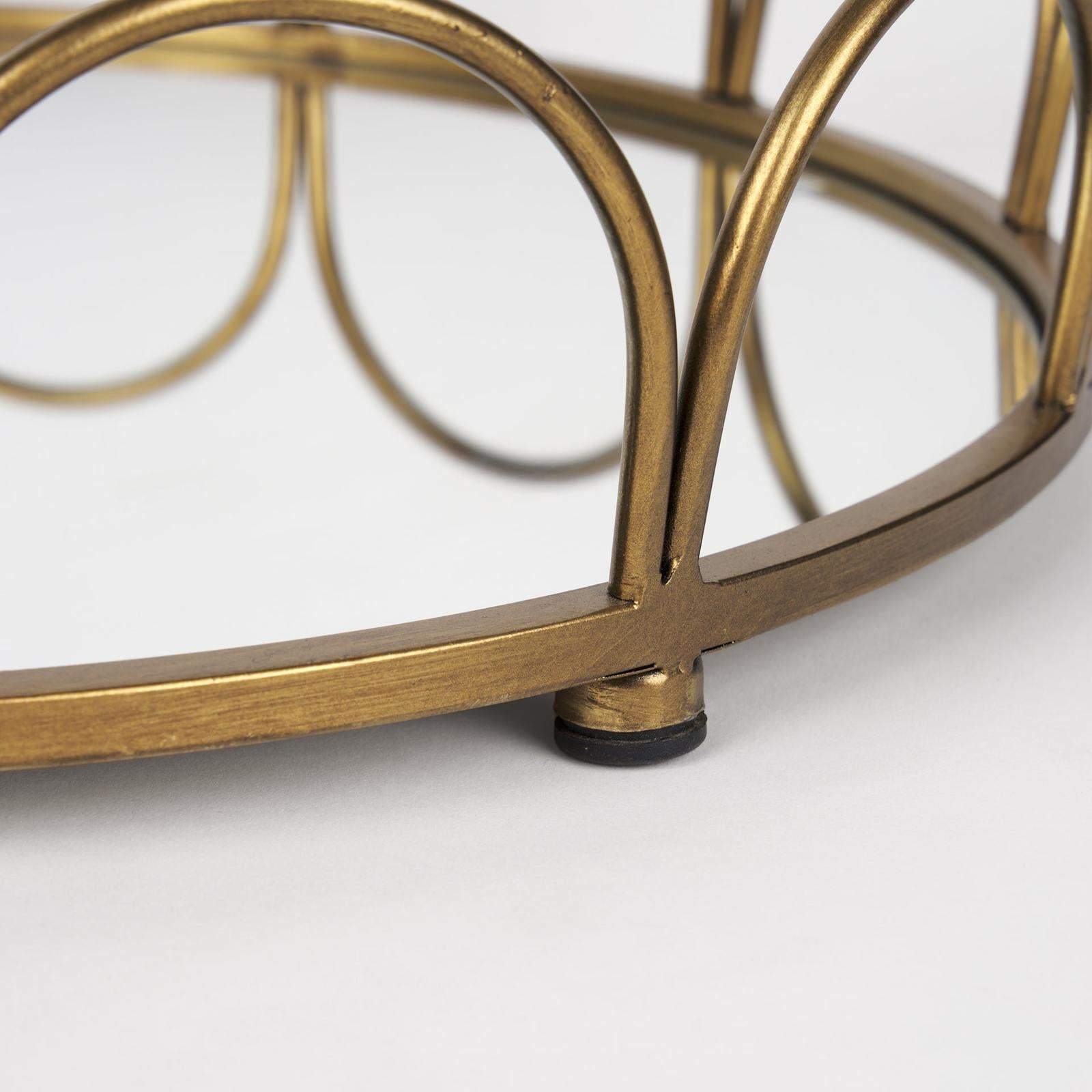 Mercana Lenore Round Metal/Mirror Tray - Set of 2