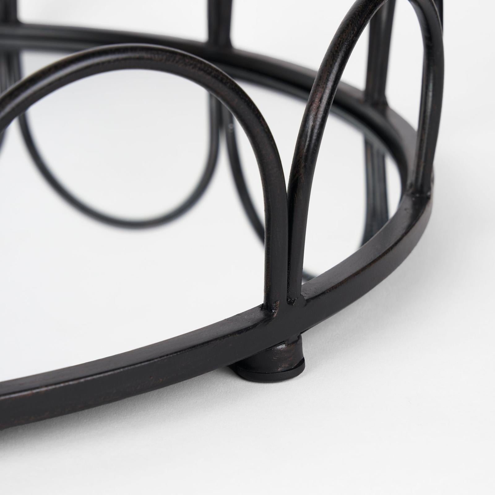 Mercana Lenore Round Metal/Mirror Tray - Set of 2
