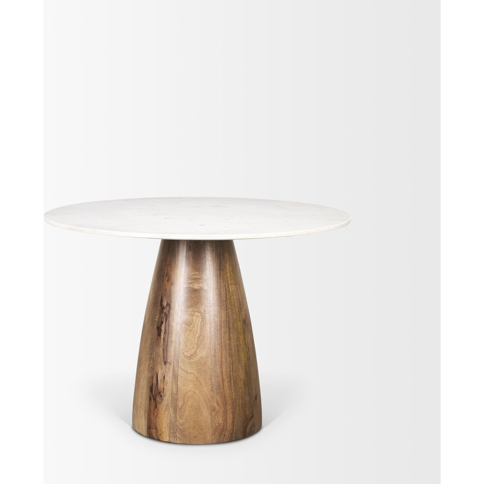 Mercana Allyson White Marble Dining Table