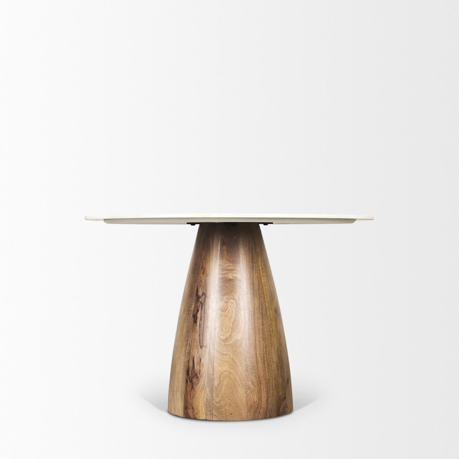 Mercana Allyson White Marble Dining Table