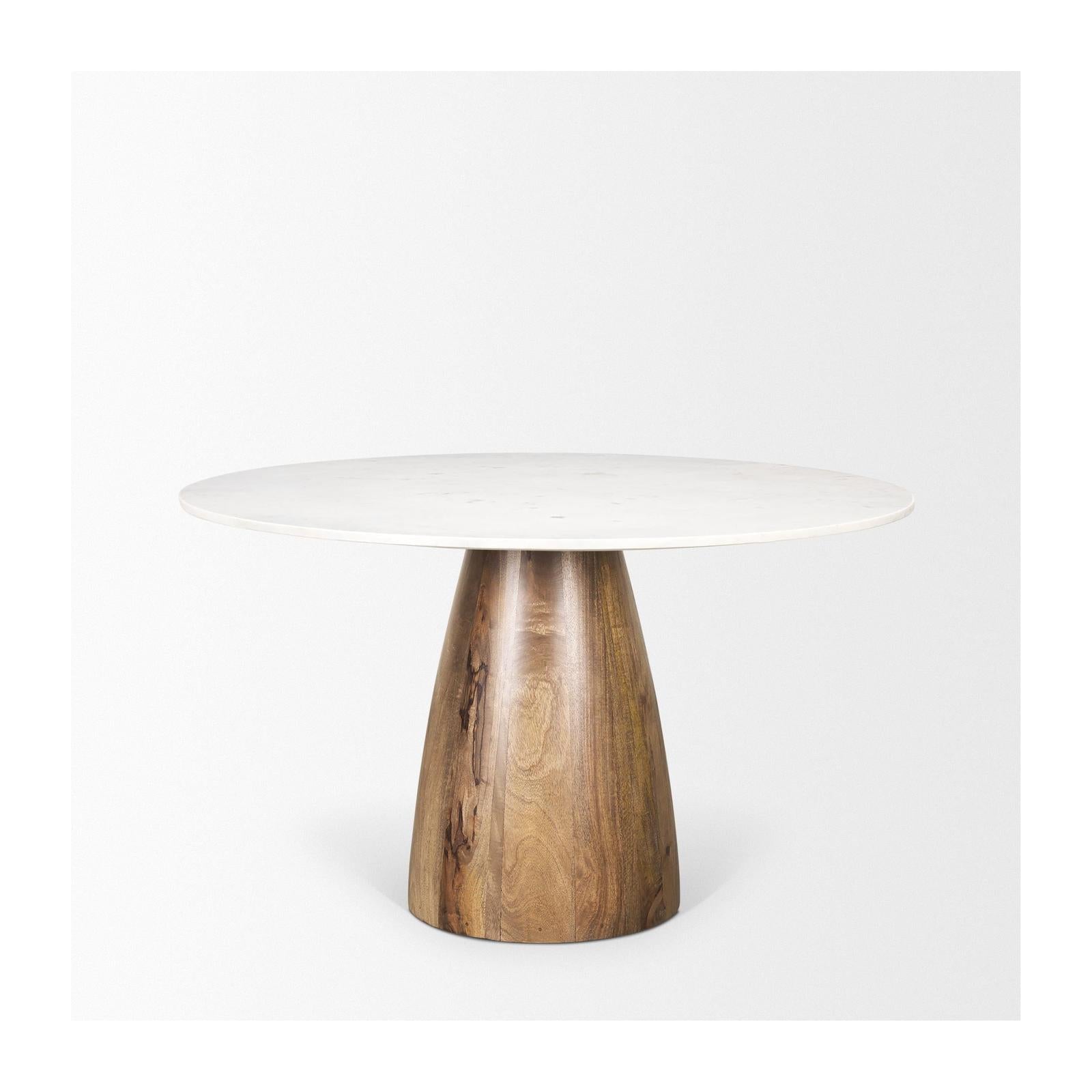 Mercana Allyson White Marble Dining Table