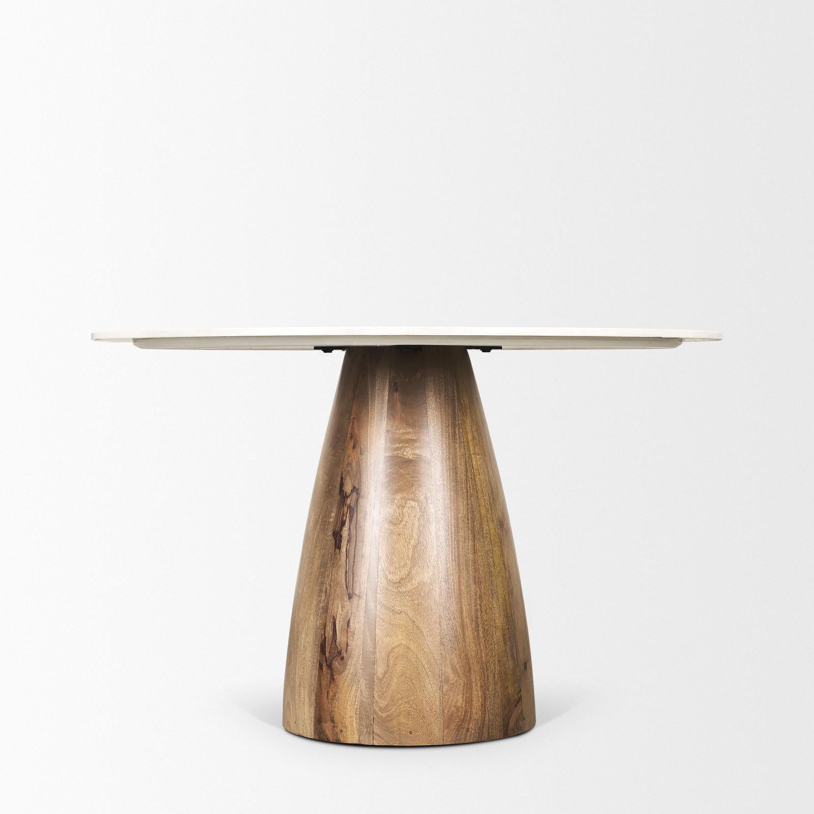 Mercana Allyson White Marble Dining Table