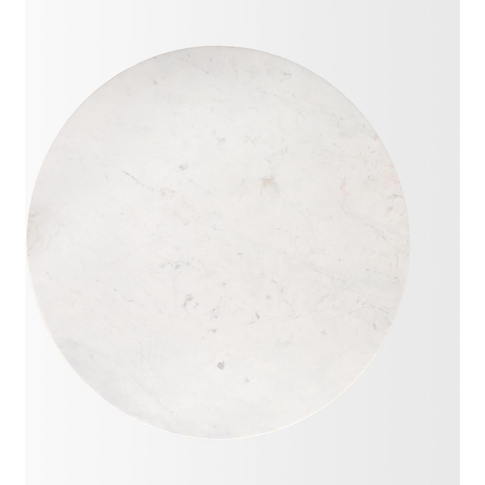 Mercana Allyson White Marble Dining Table