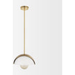Mercana Cybill Brushed Brass w/ White Metal Shade 1-Light Wall Pendant