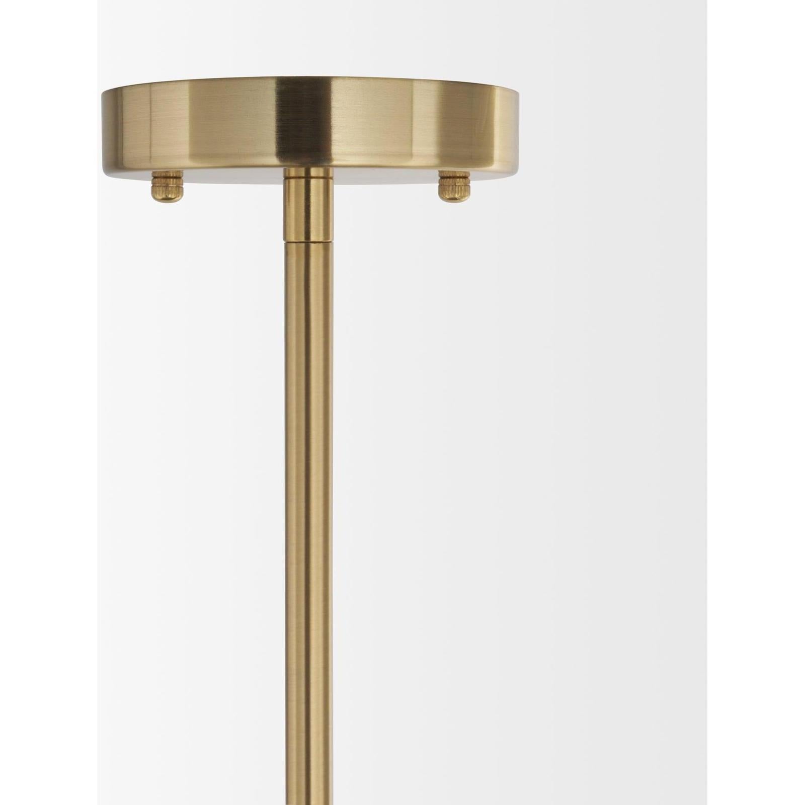Mercana Cybill Brushed Brass w/ White Metal Shade 1-Light Wall Pendant