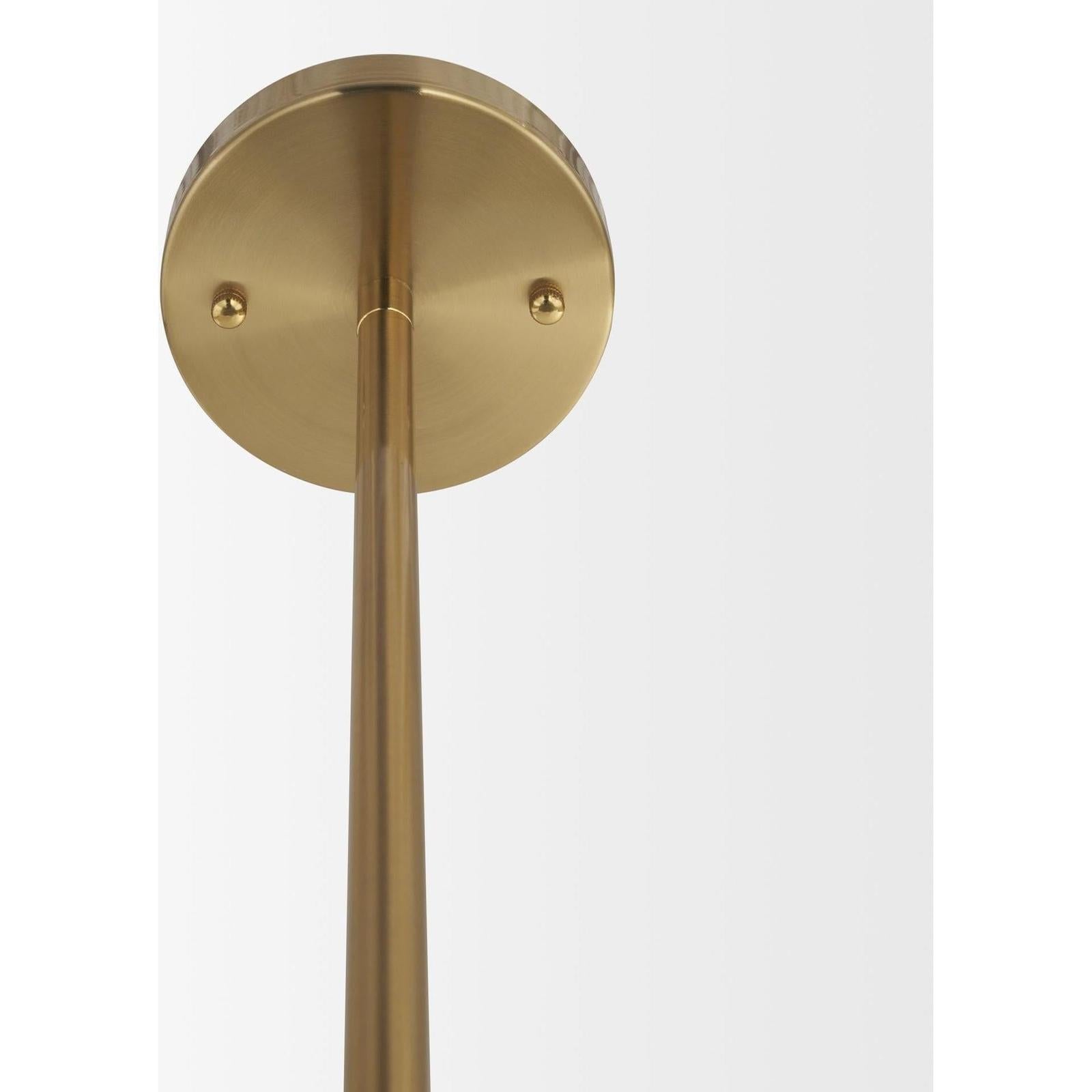 Mercana Cybill Brushed Brass w/ White Metal Shade 1-Light Wall Pendant