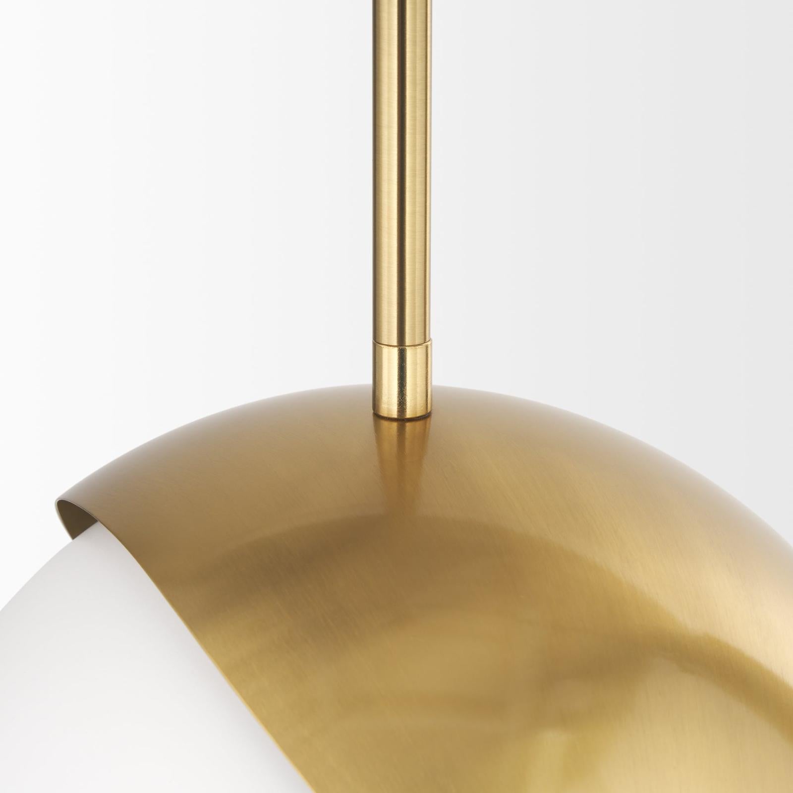 Mercana Cybill Brushed Brass w/ White Metal Shade 1-Light Wall Pendant