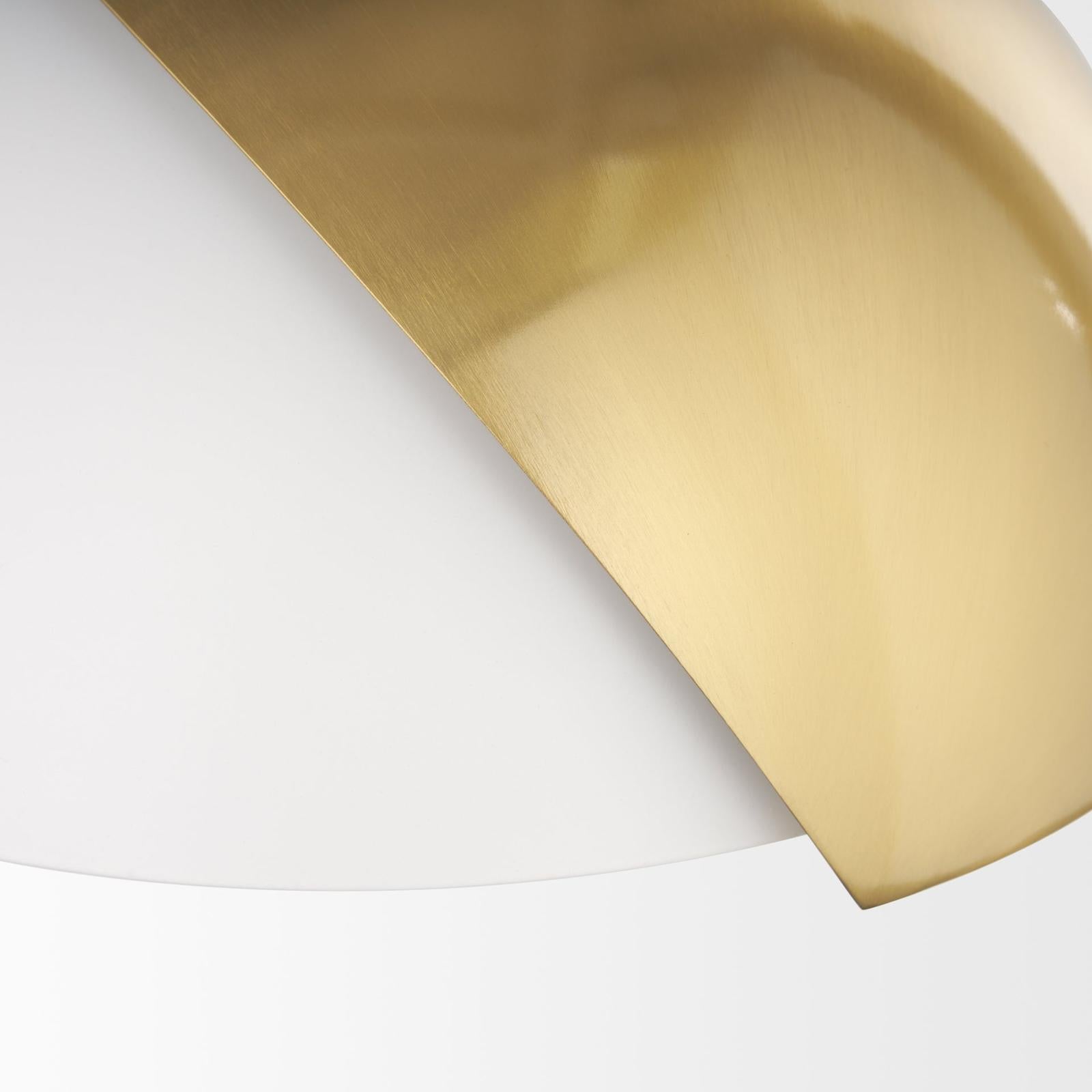 Mercana Cybill Brushed Brass w/ White Metal Shade 1-Light Wall Pendant