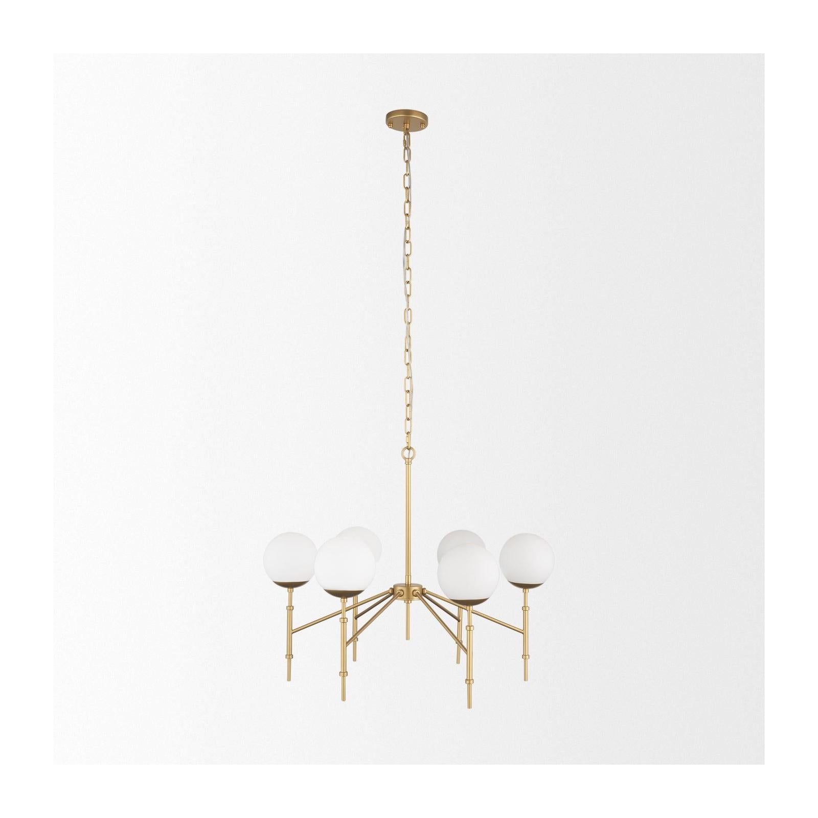Mercana Edie Frosted Glass Globes 6-Light Chandelier