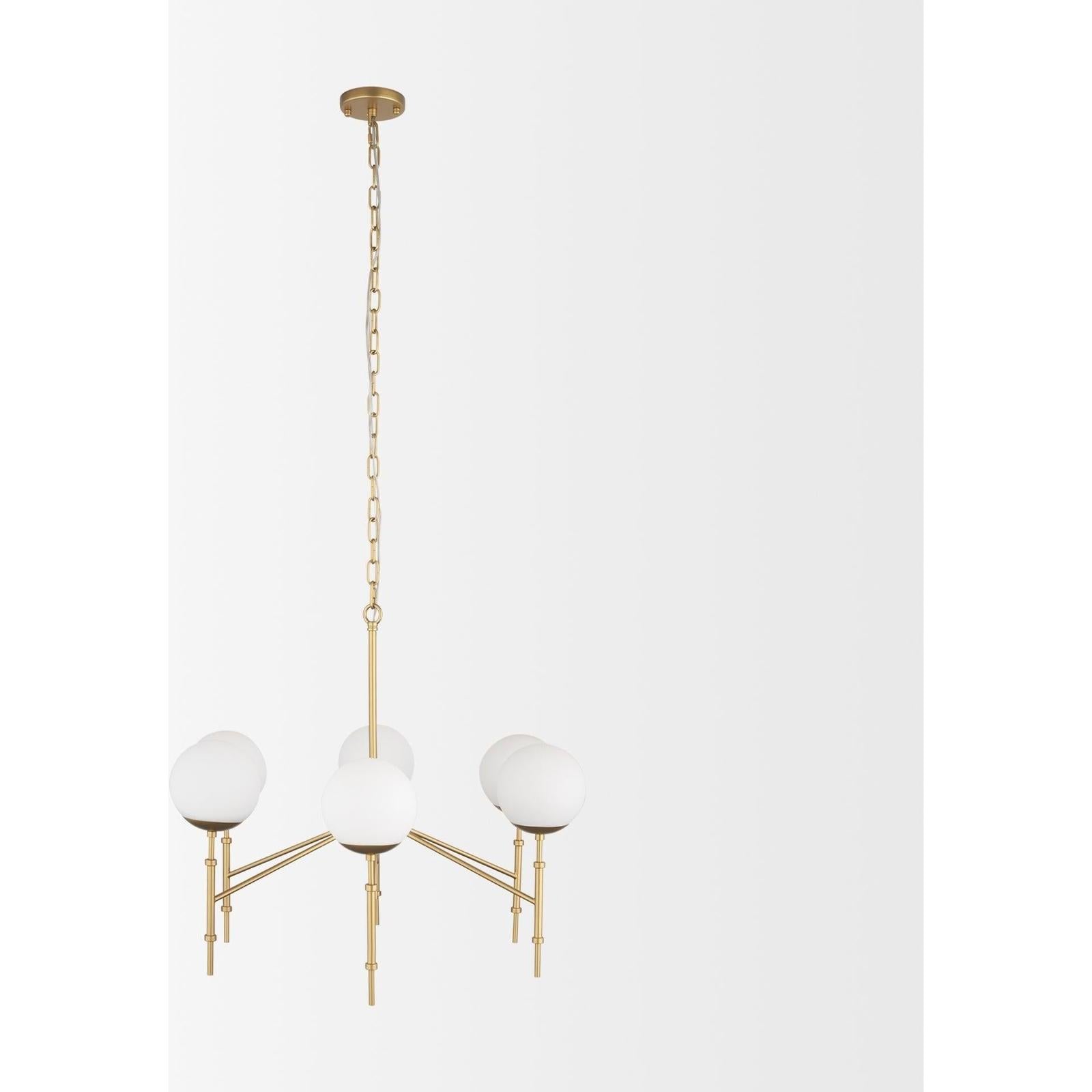 Mercana Edie Frosted Glass Globes 6-Light Chandelier