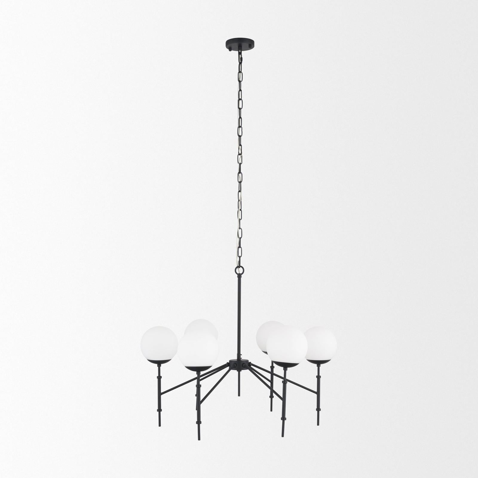 Mercana Edie Frosted Glass Globes 6-Light Chandelier