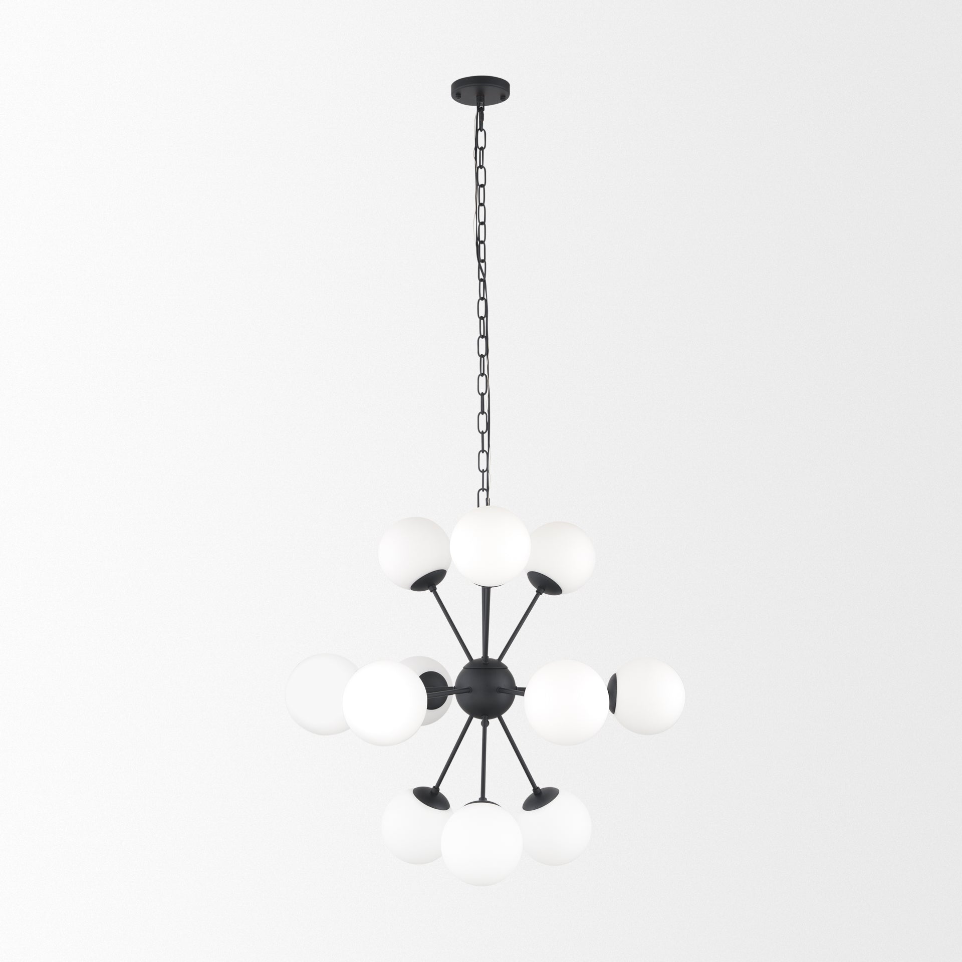 Mercana Barbara Metal w/ Frosted Glass Globes Chandelier