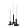 Mercana Noir Matte Black Metal Candle Holders-Set of 3