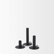 Mercana Noir Matte Black Metal Candle Holders-Set of 3