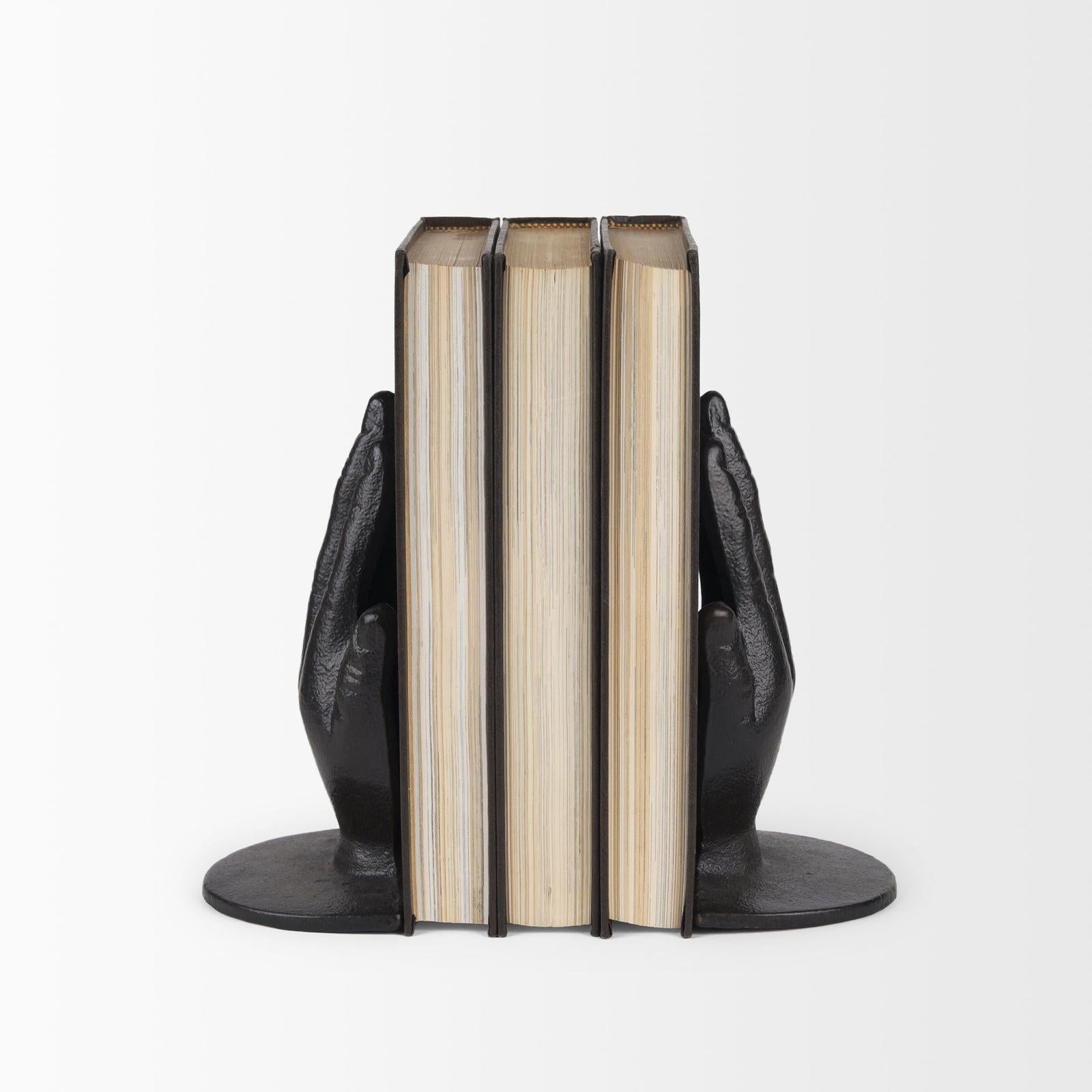 Mercana Praying Hands Bronze Cast Iron Book Ends